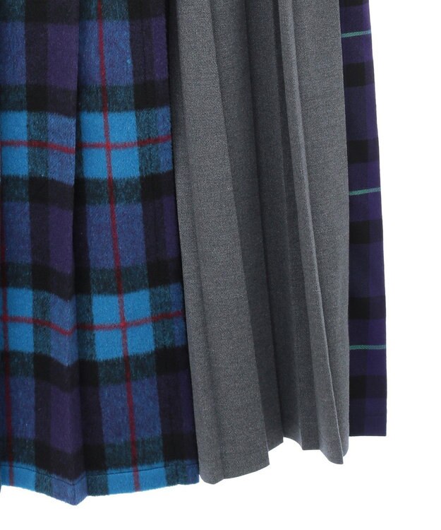 AMERICAN HOLIC シャギーチェックプリーツスカート Blue