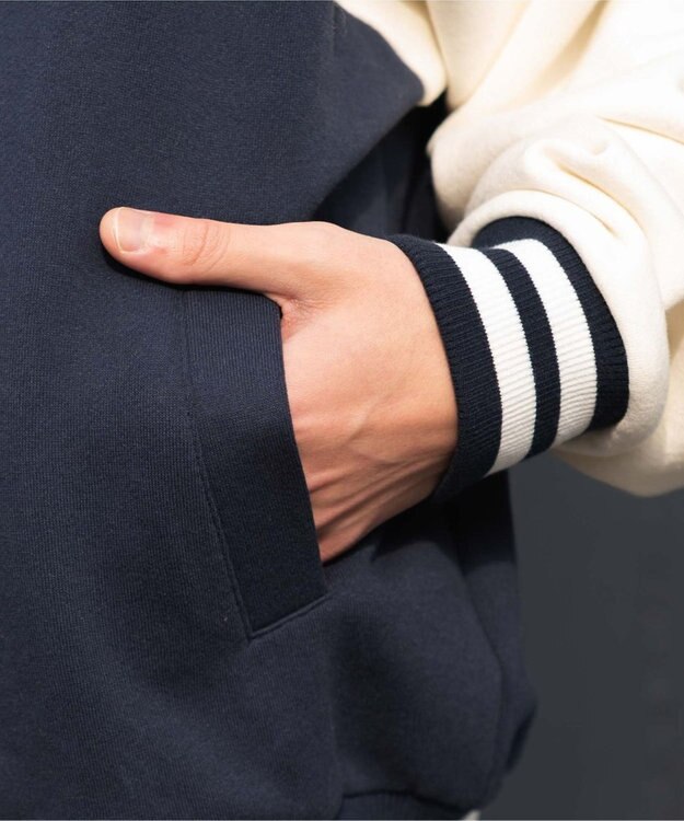 WEGO 【ユニセックス着用ITEM】スウェットフードスタジャン ネイビー