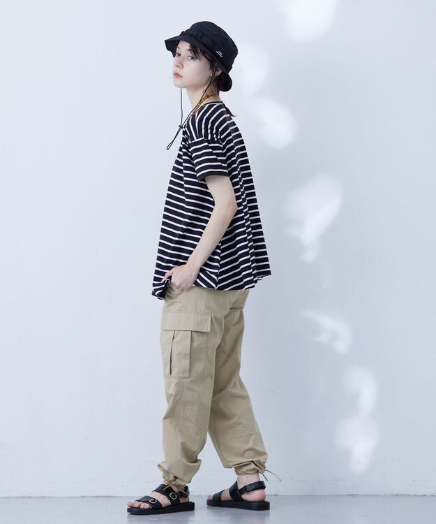 J.PRESS YORK STREET 【WOMEN】ボーダープルオーバー ブラック系1