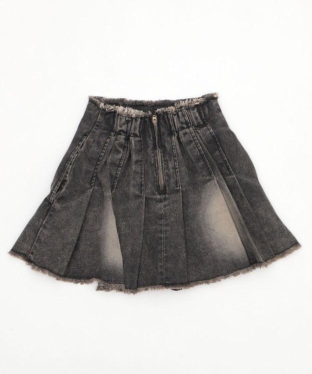 WEGO ヴィンテージウォッシュデニムプリーツスカパン ブラックその他