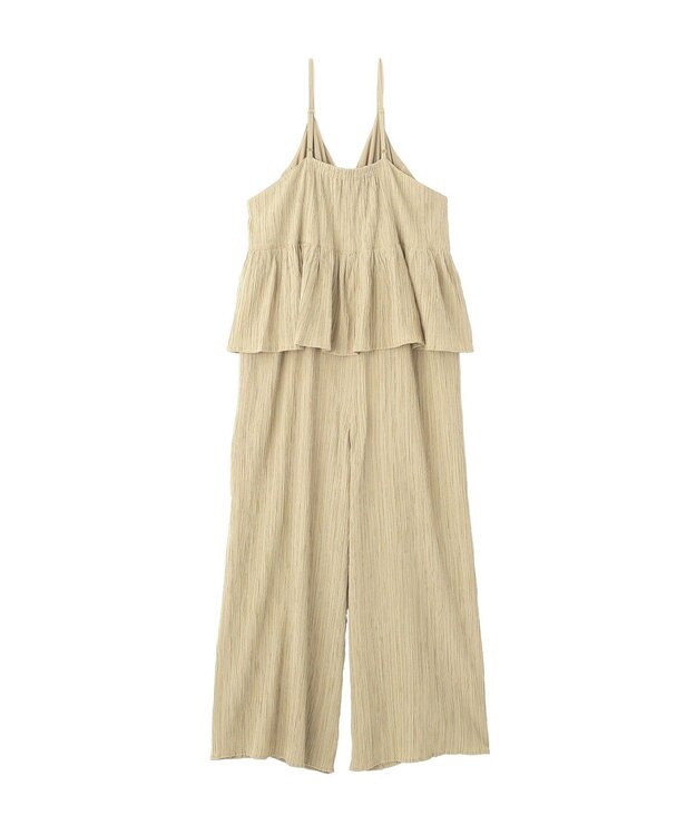 Green Parks ジャガードフリルサロペット Beige