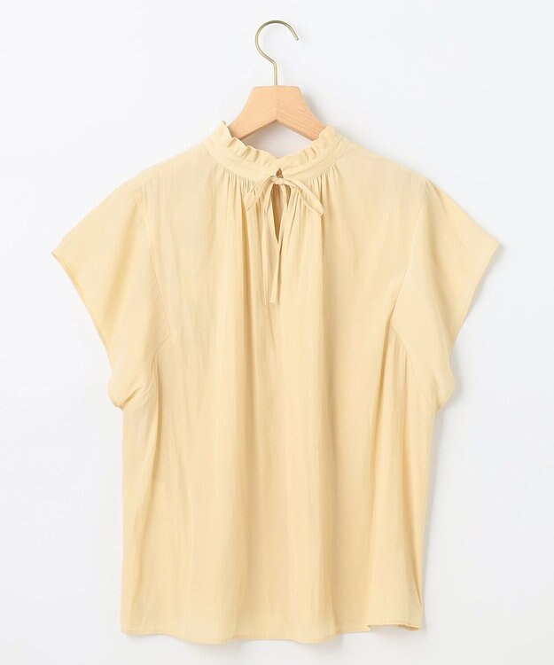 組曲 S 【前後着用可】ギャザーライトデシン ブラウス カスタード系