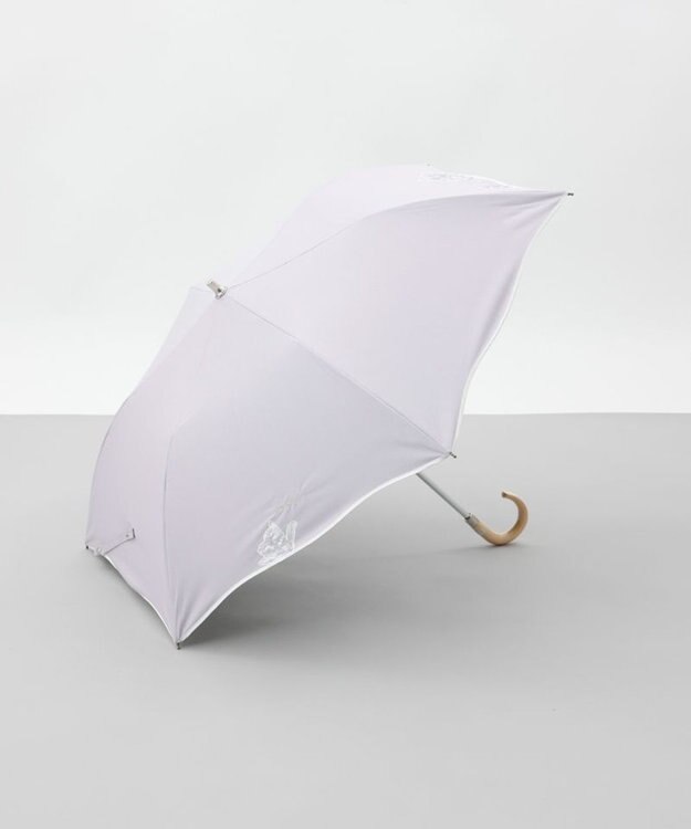 AURORA 【 NINA RICCI（ニナリッチ）】アップリケ刺しゅう/パイピング晴雨兼用傘（折りたたみ傘） ペールパープル