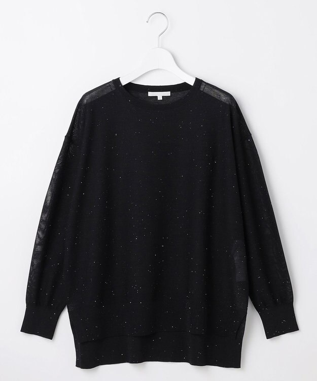 自由区 S 【カタログ掲載】ファインゲージスパングルプルオーバー ニット ブラック