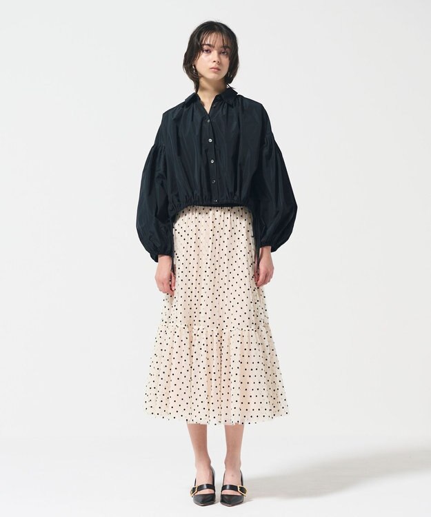 GRACE CONTINENTAL チュールドットスカート キナリ