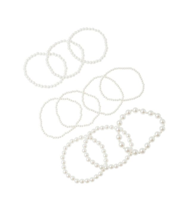 Green Parks ・ＨＡＬＦ　ＴＩＭＥ　１０連パールブレスレット White