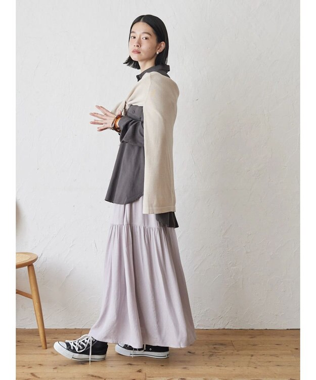 AMERICAN HOLIC ティアードギャザースカート Light Gray