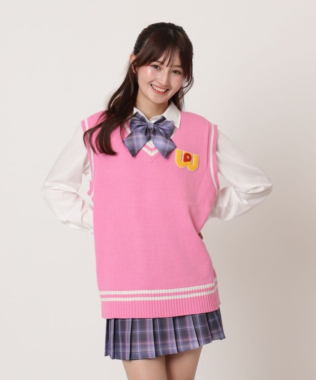 WEGO 【SCHOOLITEM】ワールドペガサスコラボベスト Sピンク