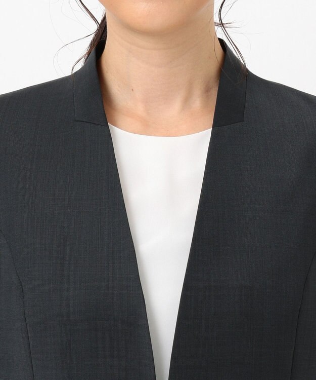 J.PRESS LADIES S 【スーツ】BAHARIYE ノーカラー ジャケット ネイビー系