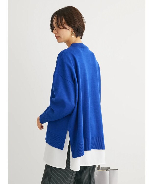 Green Parks もちやわ　モックネックプルオーバー Blue