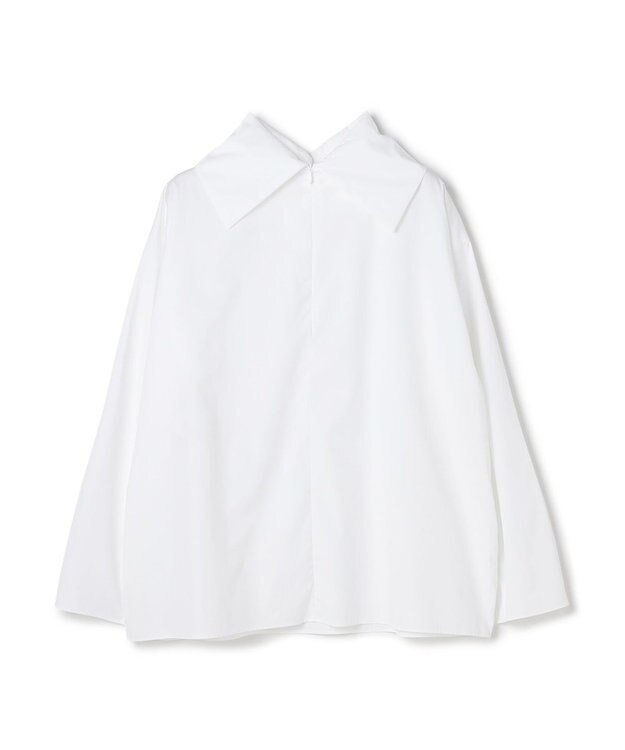 BEIGE， 【洗える】PERRY / コットンロールカラープルオーバーブラウス White