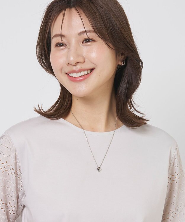 J.PRESS LADIES ドロップ 2連 ネックレス シルバー系