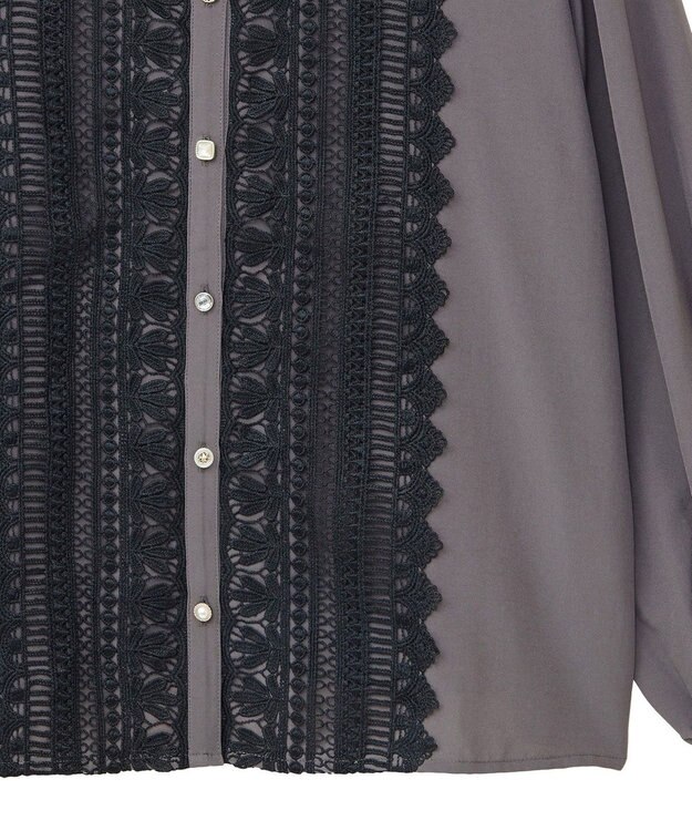 Green Parks ・ＥＬＥＮＣＡＲＥ　ＤＵＥ　フロントレースブラウス Charcoal Gray