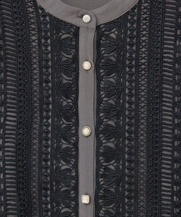 Green Parks ・ＥＬＥＮＣＡＲＥ　ＤＵＥ　フロントレースブラウス Charcoal Gray