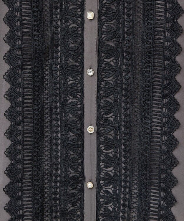 Green Parks ・ＥＬＥＮＣＡＲＥ　ＤＵＥ　フロントレースブラウス Charcoal Gray