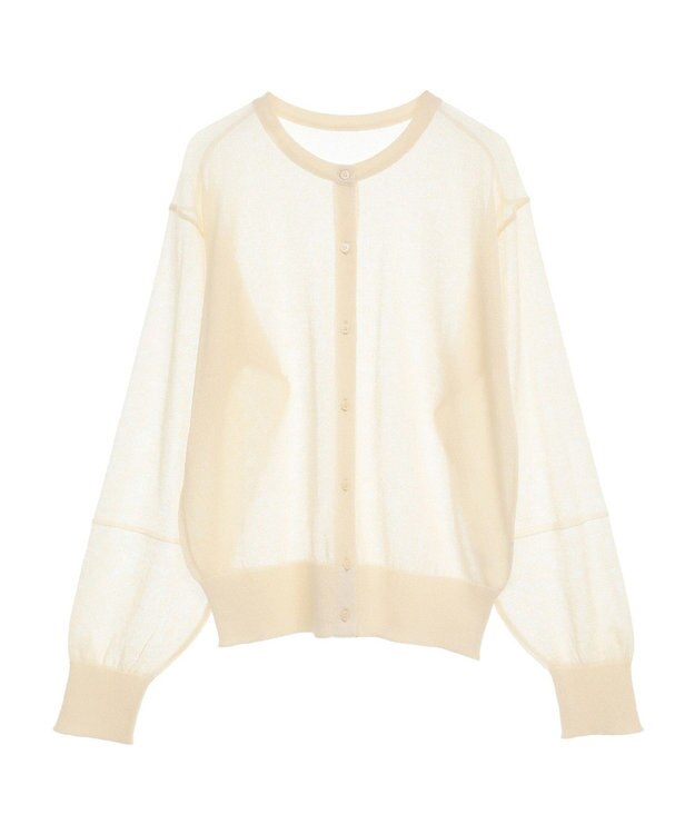 earth music&ecology ＳＥＴ２点シアーニットプルオーバー＋カーディガン Ivory