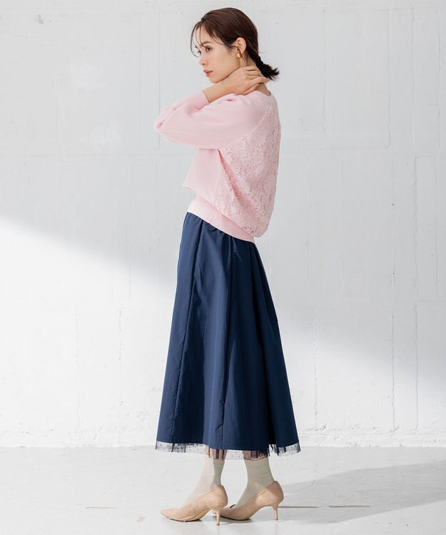 組曲 【選べる8色展開・春まで使える！】バックレースカラー ニット ピンク系