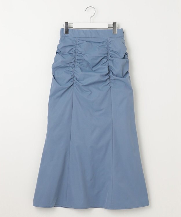 Feroux 【洗える】シュリンクマーメイド スカート スカイブルー系