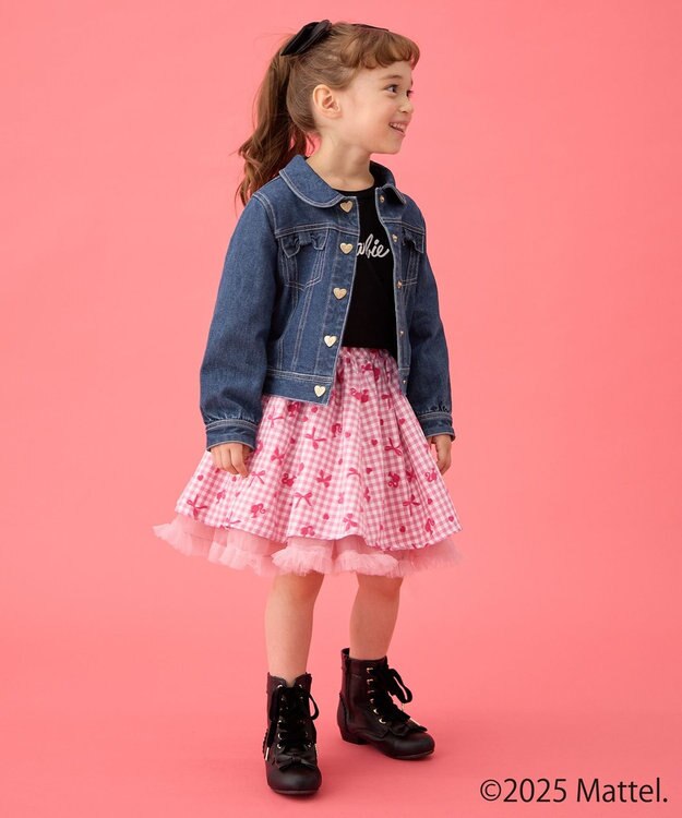 ANY KIDS 【Barbie(TM)】リボン デニムジャケット インディゴ