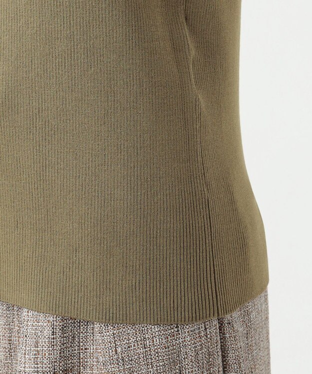 23区 【エステータ】コットンシルク 5分袖ニット カーキ系