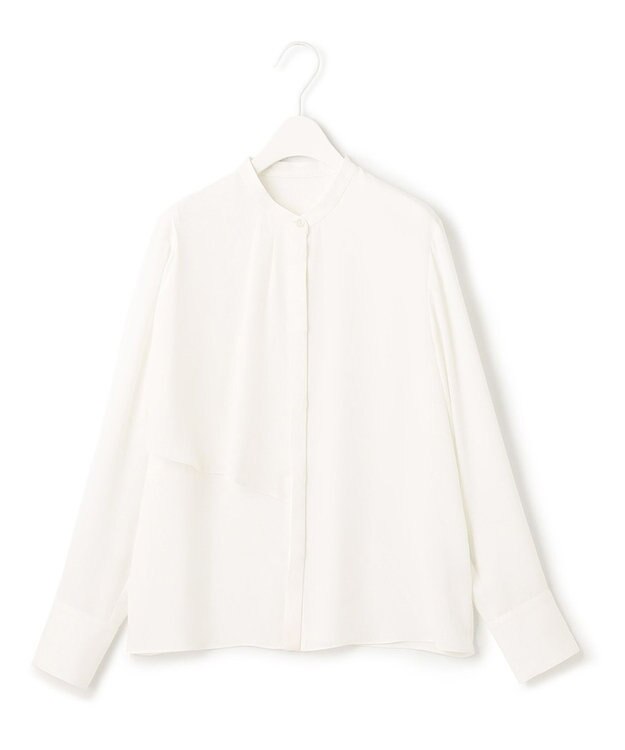 ICB 【洗える・UVケア】BackSatinAmunzen ラッフルデザインブラウス オフホワイト系