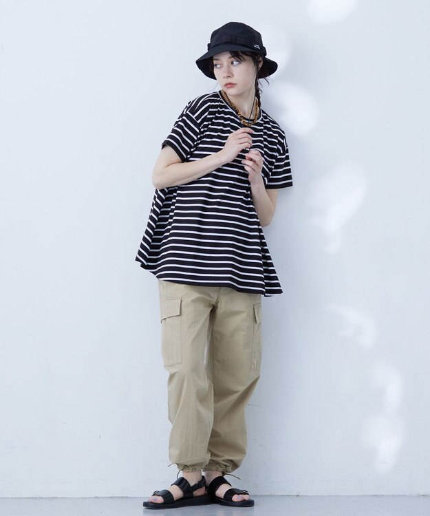 J.PRESS YORK STREET 【WOMEN】ボーダープルオーバー ブラック系1