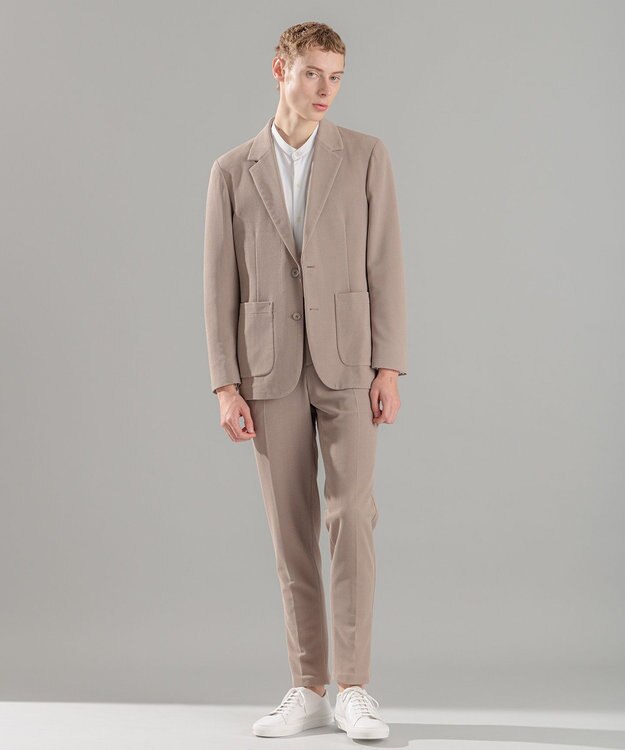 JOSEPH HOMME ハイゲージコットンジャージー 　バンドカラーシャツ ホワイト系