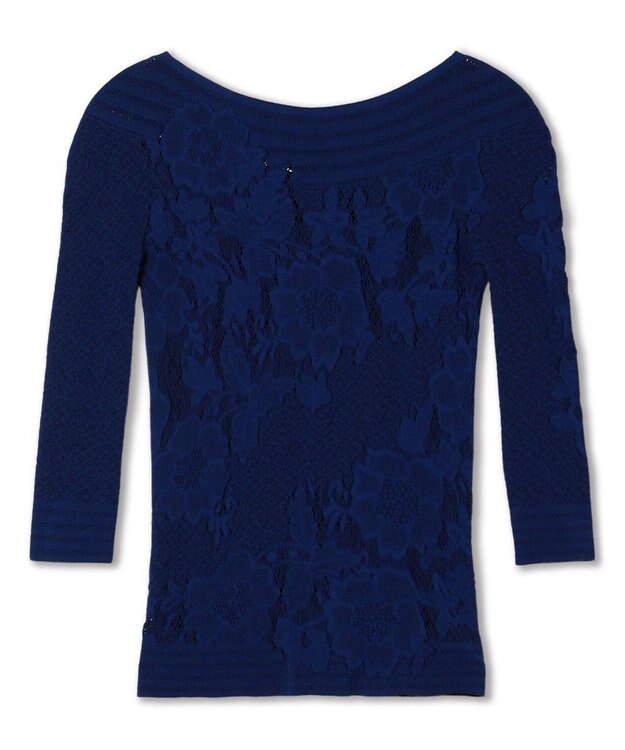 Chacott 【ノーソーイングニット】リバーシブルボートネックトップ アイアンブルー