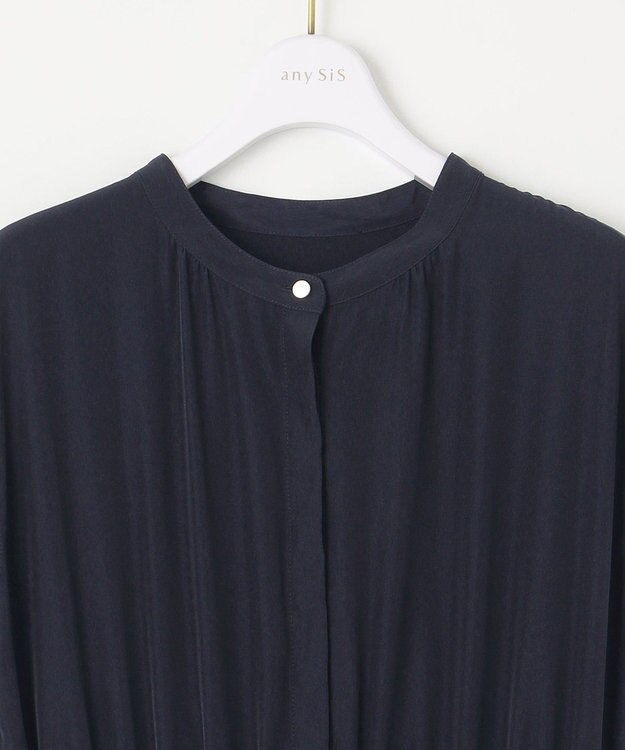 ANY SIS 【洗える】プリーツティアード ワンピース ネイビー