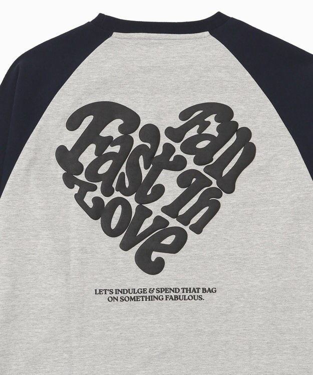 WEGO ラグランハートグラフィックT（LS） アッシュグレー