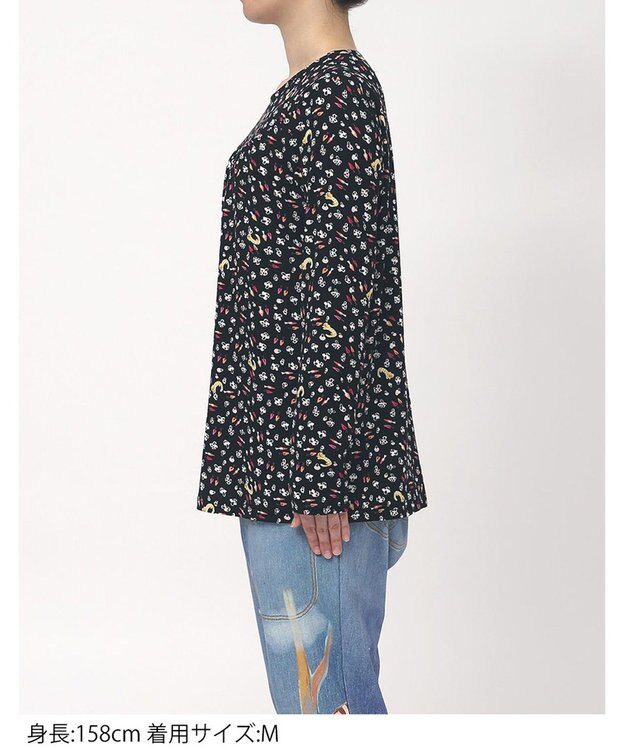 tsumori chisato SLEEP ツモリチサト トップス ベア天竺素材(本体) 長袖 ルームウェア レディース UTX551/ワコール ブラック