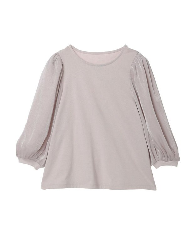 earth music&ecology ラメスリーブプルオーバー Pink Beige