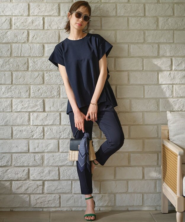 組曲 【接触冷感・吸湿冷感・UVカット】スタイルアップジャージー パンツ 【WEB限定】ネイビー系9