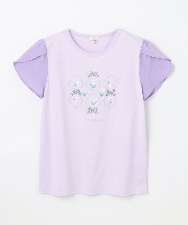 組曲 KIDS 【150-160㎝】スズランプリント Tシャツ ラベンダー