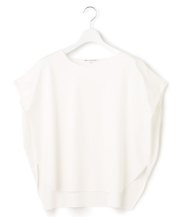 23区 L 【洗える】コットンフォルムジャージー ラウンドヘム カットソー ホワイト系