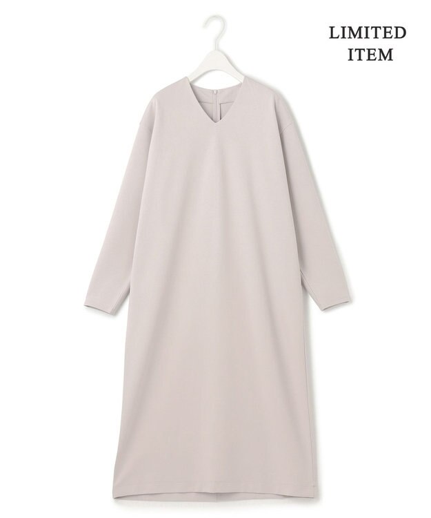 ICB 【WEB限定・洗える】ストレッチポンチ Vネックワンピース トープ系