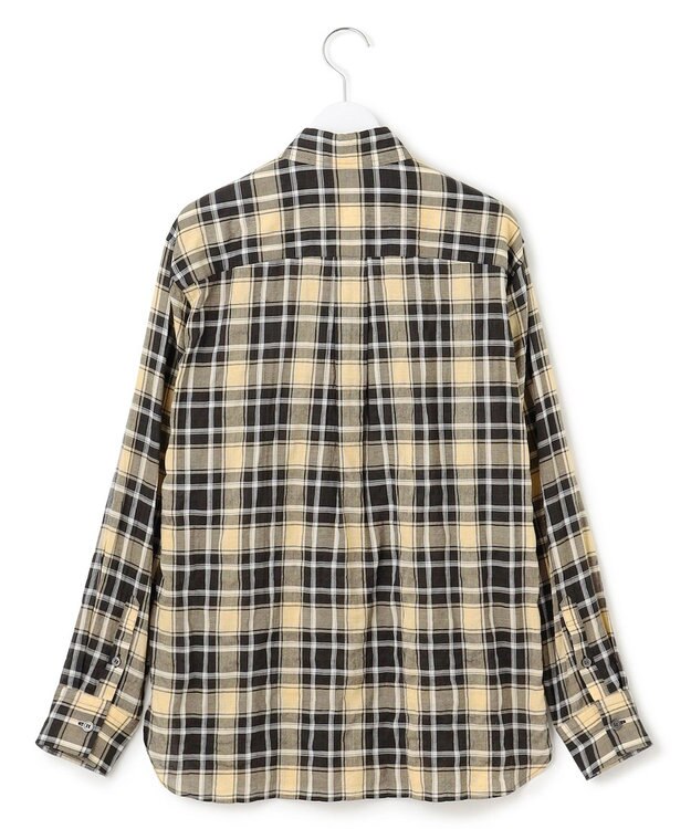 23区 【WEB限定】シャーリング チェック シャツ ブラックチェック