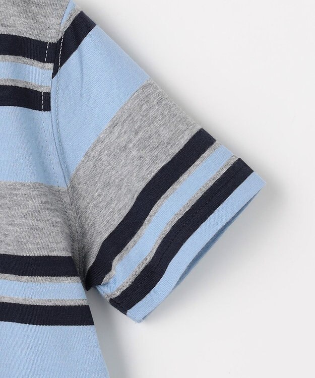 J.PRESS KIDS 【100-130cm】マルチボーダー 半袖Ｔシャツ サックスブルー