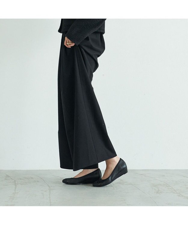 MODE ET JACOMO <carino>ポインテッドトゥウエッジヒールパンプス ブラックコンビ