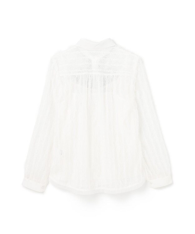 GRACE CONTINENTAL フリンジレースタイ付ブラウス ホワイト