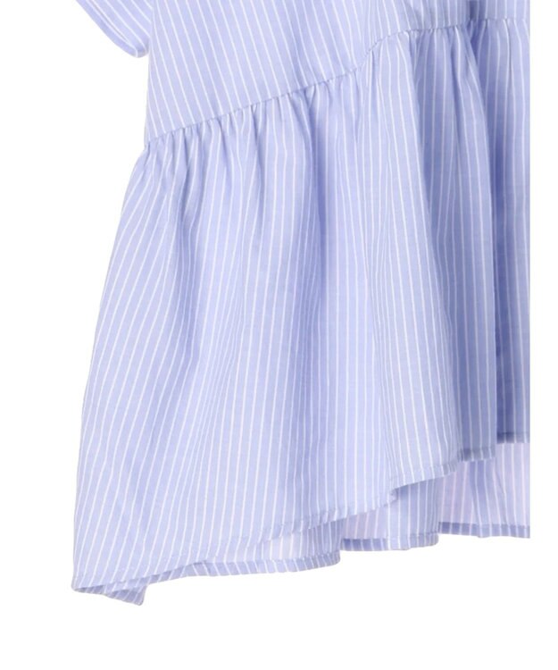 CRAFT STANDARD BOUTIQUE ペプラムブラウス Stripe Blue