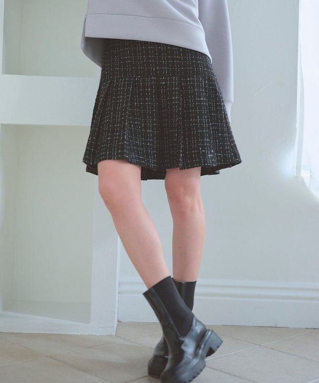 Feroux プリーツミニ スカート ブラック系1