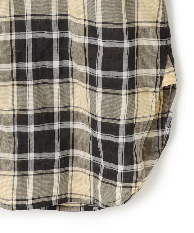 23区 【WEB限定】シャーリング チェック シャツ ブラックチェック