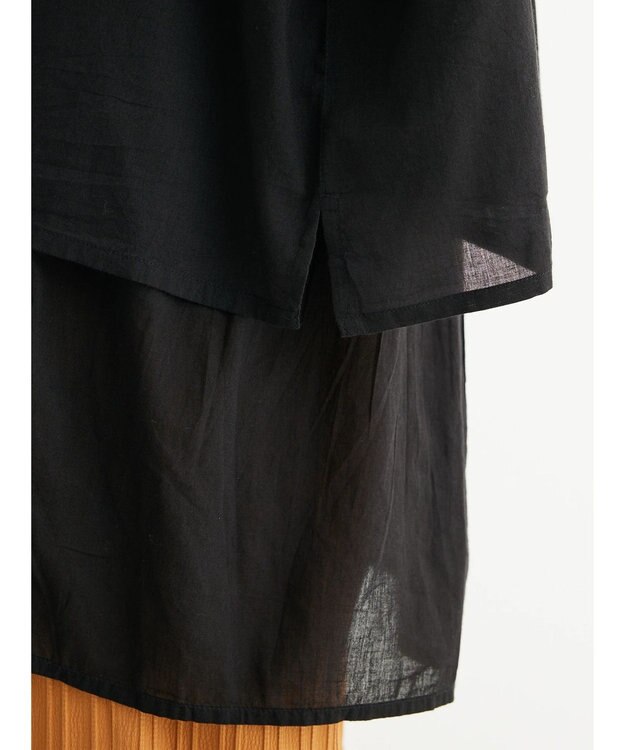 Green Parks インド綿　ＳＥＴ２点レイヤード風ブラウス Black