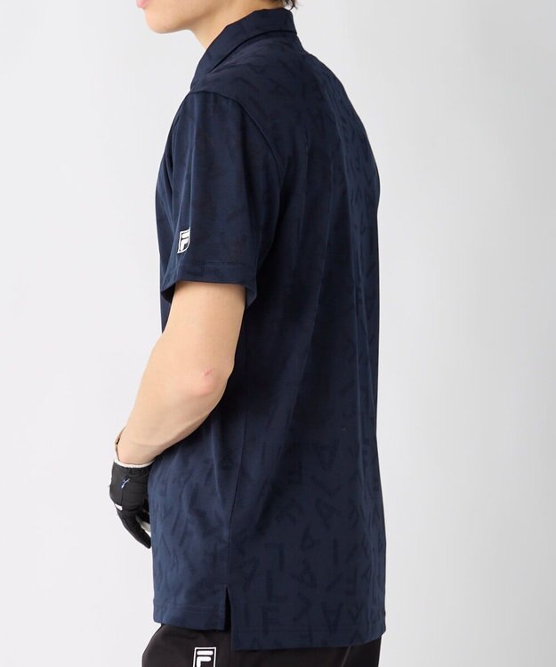 FILA GOLF／marie claire 【FILA GOLF】メッシュ加工ロゴ半袖ポロシャツ ネイビー