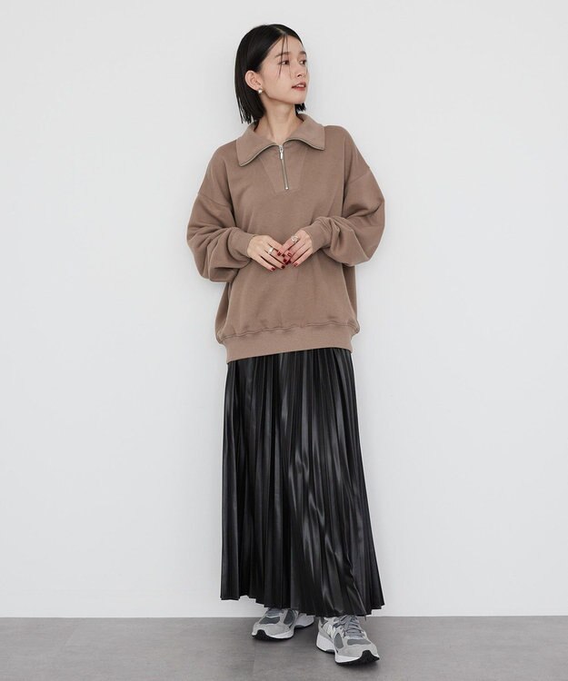 AMERICAN HOLIC ハーフＺＩＰスウェット1 Mocha