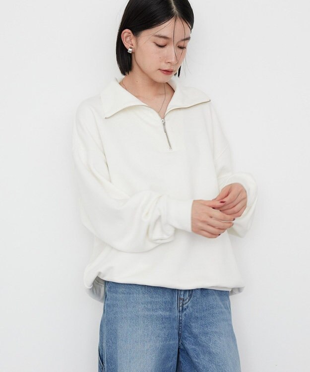 AMERICAN HOLIC ハーフＺＩＰスウェット1 Off White