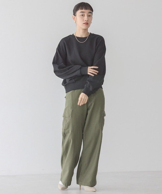 AMERICAN HOLIC タックスリーブスウェット Black