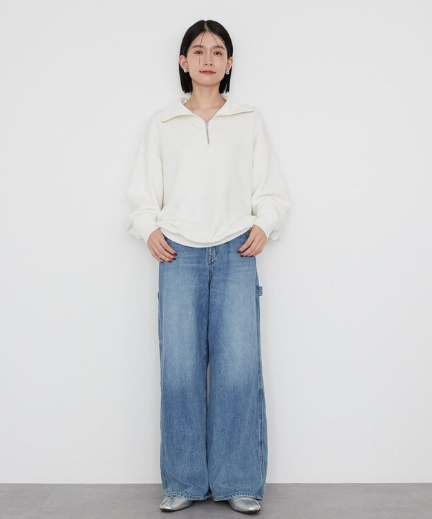 AMERICAN HOLIC ハーフＺＩＰスウェット1 Off White