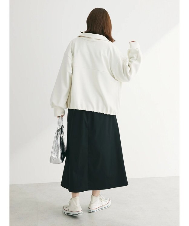 Green Parks トラックジャケット風カットカーディガン Ecru